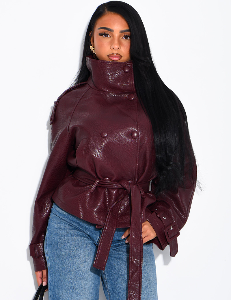 Short, textured faux...