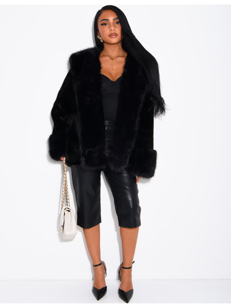 Soft faux fur cropped jacket