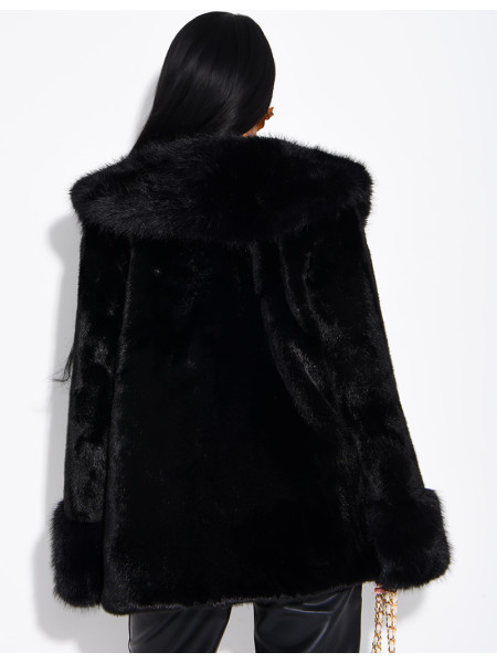 Soft faux fur cropped jacket
