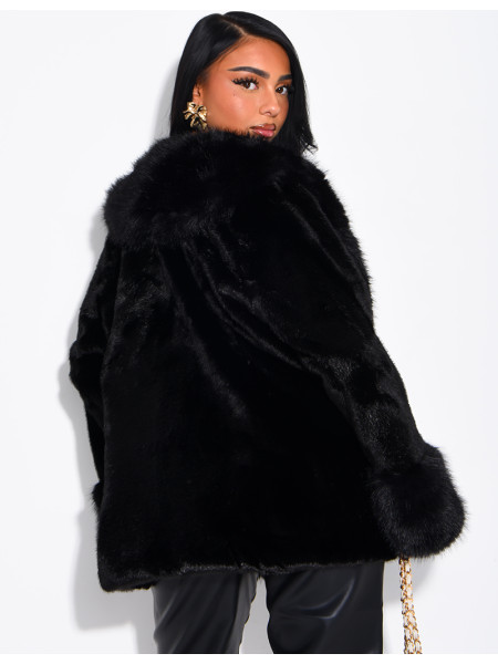 Soft faux fur cropped jacket