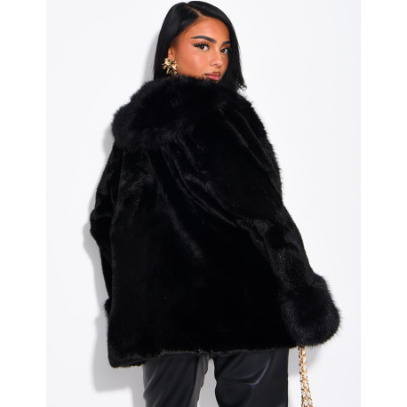 Soft faux fur cropped jacket