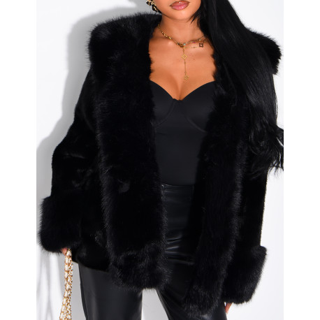 Soft faux fur cropped jacket