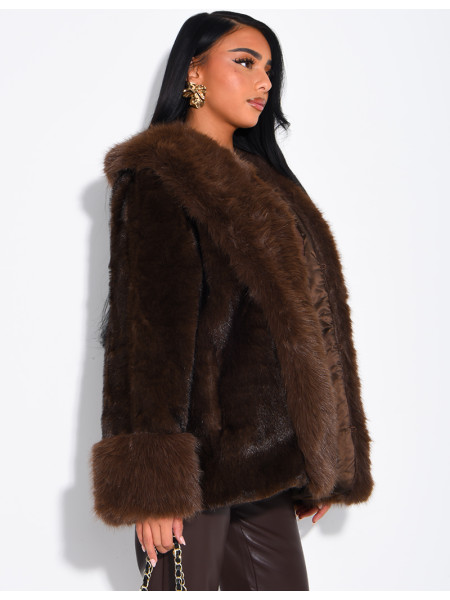 Soft faux fur cropped jacket