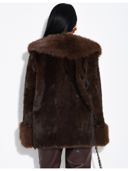 Soft faux fur cropped jacket