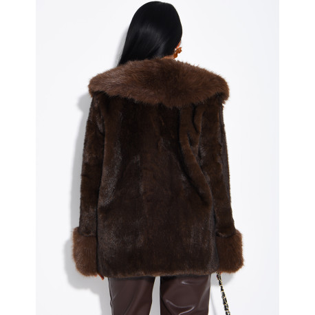 Soft faux fur cropped jacket