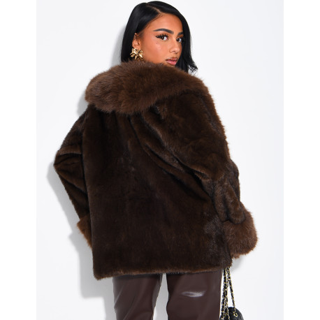 Soft faux fur cropped jacket