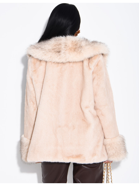Soft faux fur cropped jacket