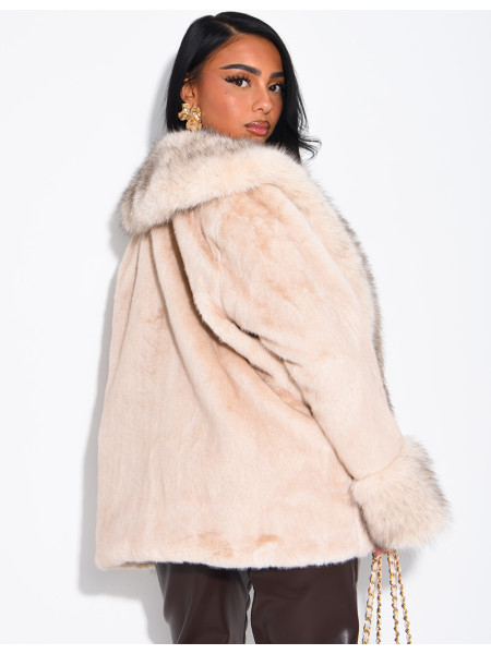 Soft faux fur cropped jacket