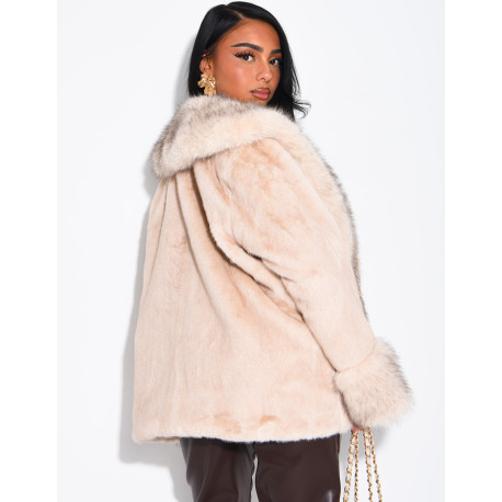 Soft faux fur cropped jacket