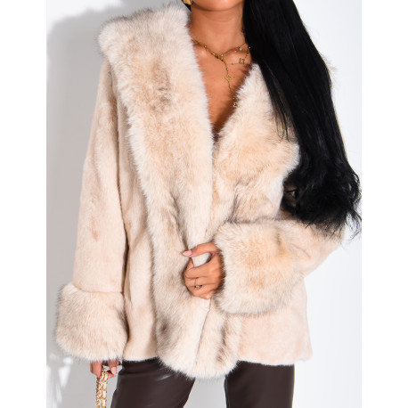 Soft faux fur cropped jacket