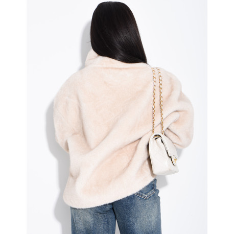 Veste en fausse fourrure premium col montant