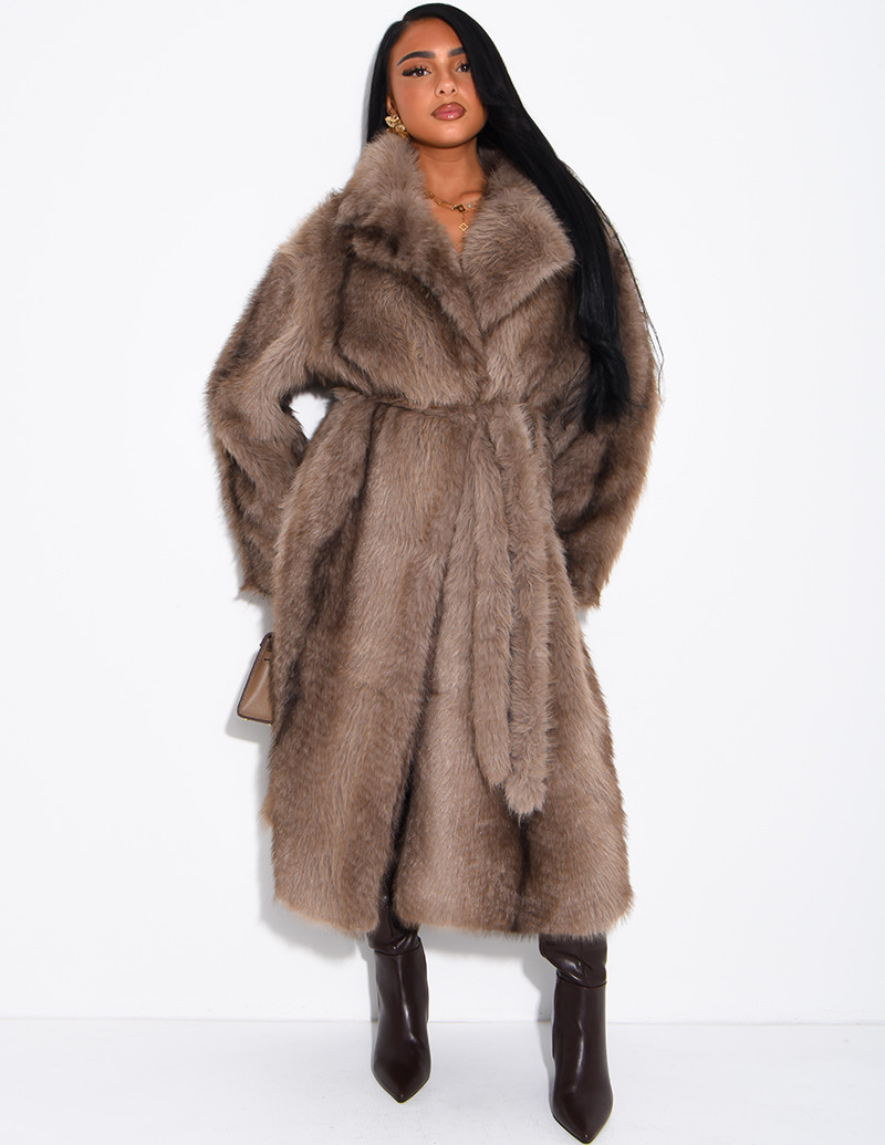 Very long faux fur coat...