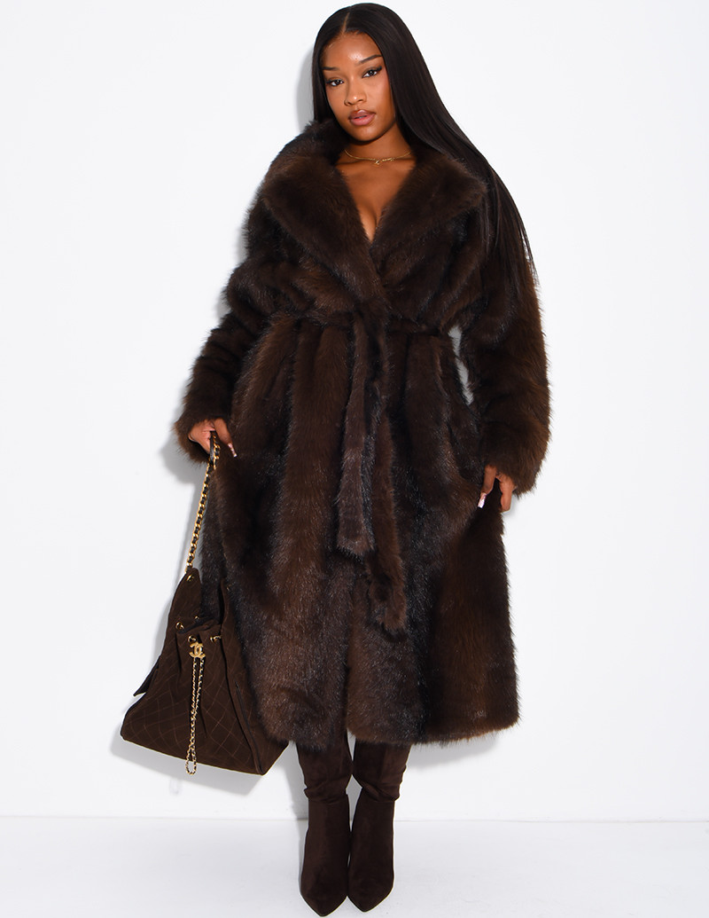 Very long faux fur coat...