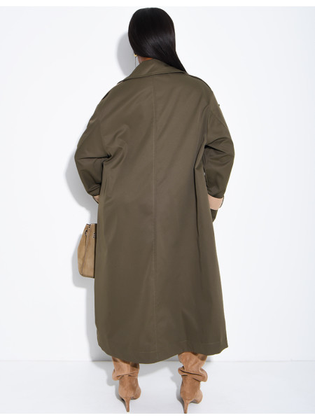 Trench long et oversize bicouleur