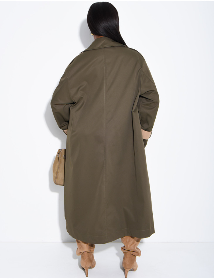 Trench long et oversize bicouleur