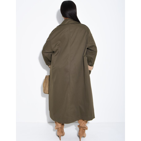 Trench long et oversize bicouleur