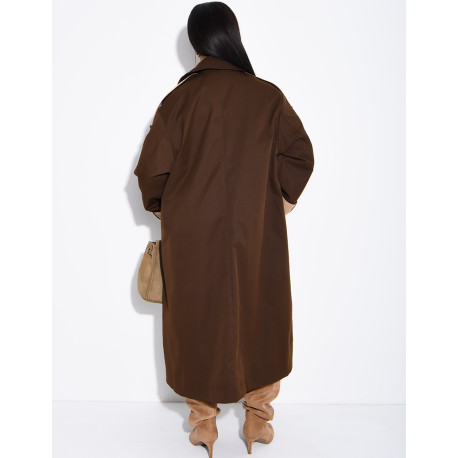 Trench long et oversize bicouleur