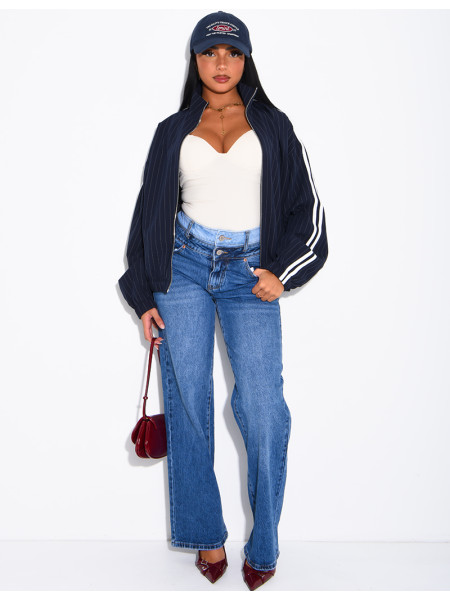 Gestreifte Jacke mit Streifen an den Schultern