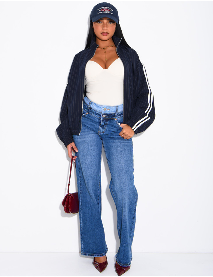 Gestreifte Jacke mit Streifen an den Schultern