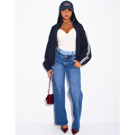 Gestreifte Jacke mit Streifen an den Schultern