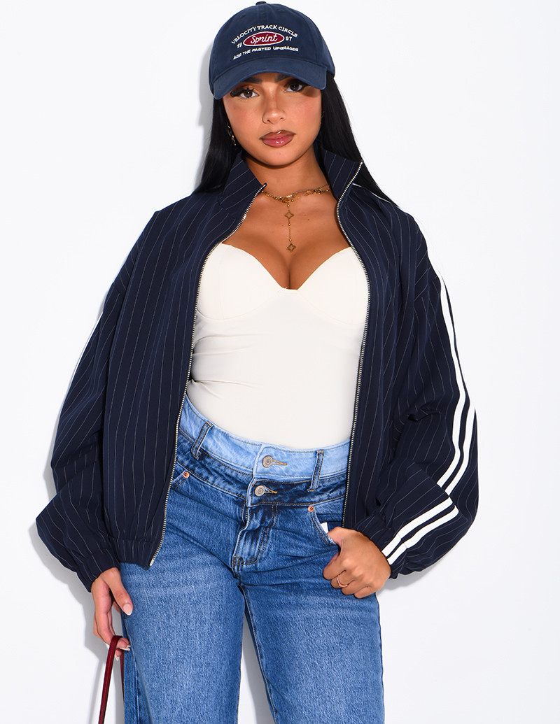 Gestreifte Jacke mit...