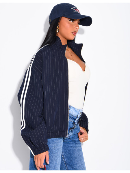 Gestreifte Jacke mit Streifen an den Schultern