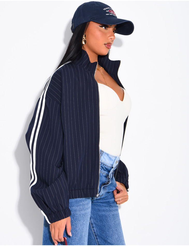 Gestreifte Jacke mit Streifen an den Schultern