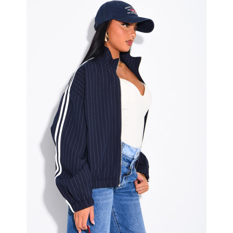 Gestreifte Jacke mit Streifen an den Schultern