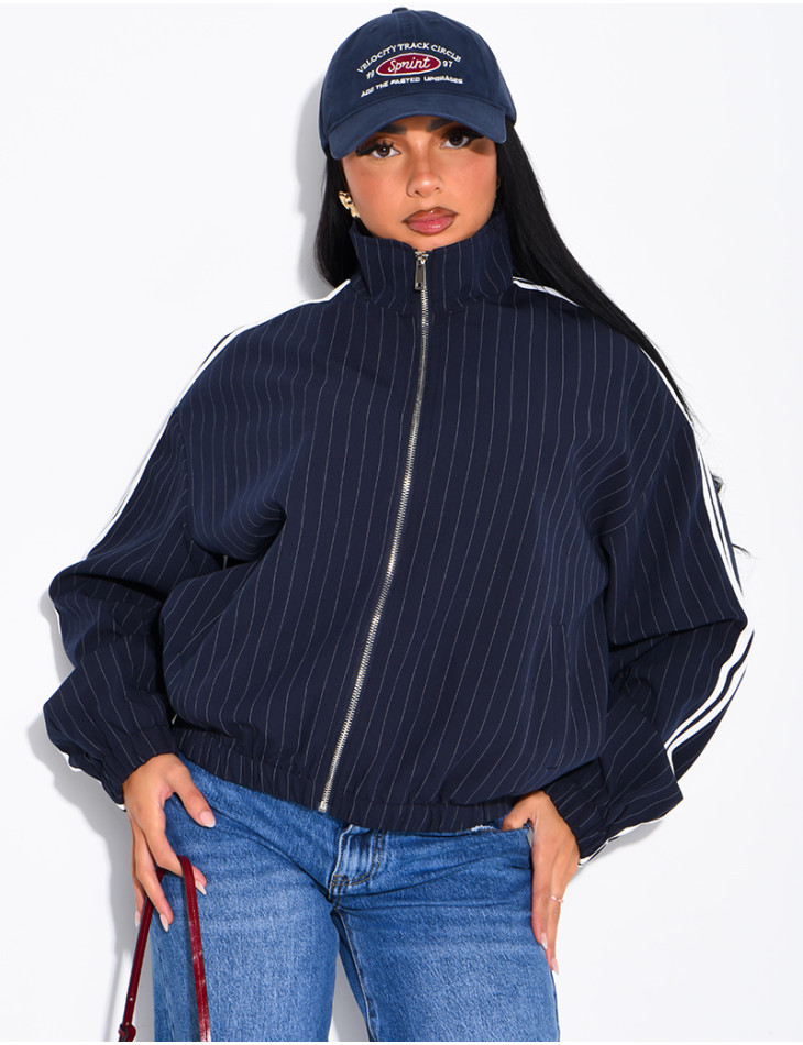 Gestreifte Jacke mit Streifen an den Schultern
