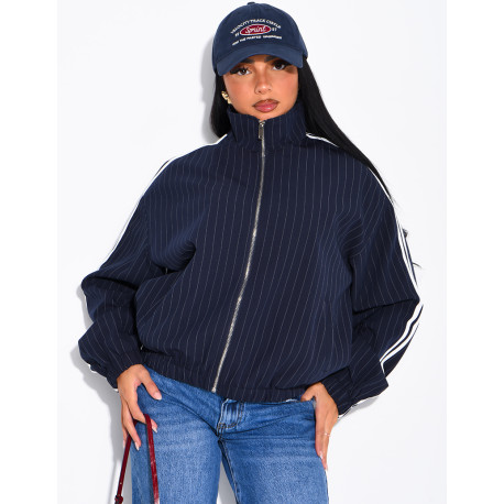 Gestreifte Jacke mit Streifen an den Schultern