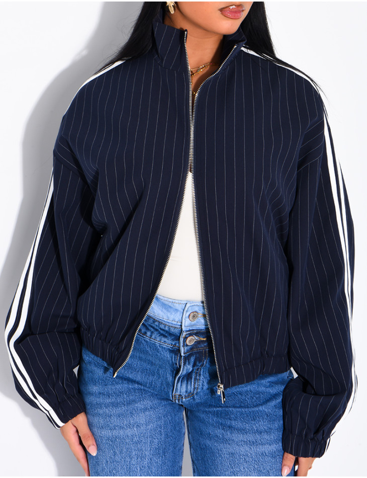 Gestreifte Jacke mit Streifen an den Schultern