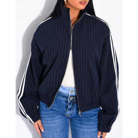 Gestreifte Jacke mit Streifen an den Schultern