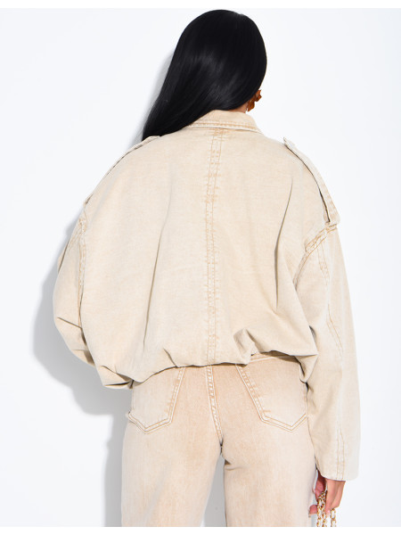 Short, balloon-style denim jacket