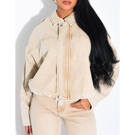 Short, balloon-style denim jacket