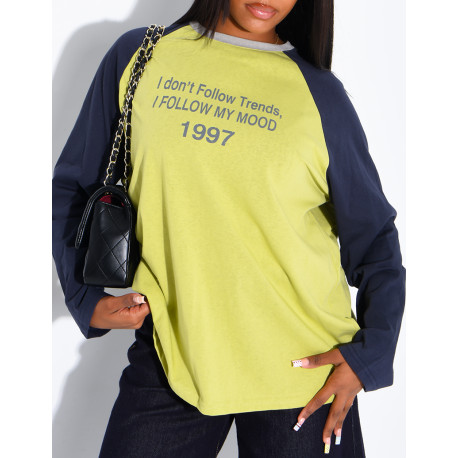 T-shirt manches longues à écritures