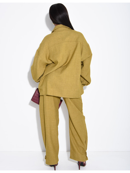 Ensemble en laine chemise oversize et pantalon ballon