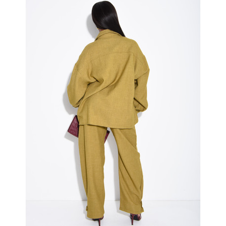 Ensemble en laine chemise oversize et pantalon ballon