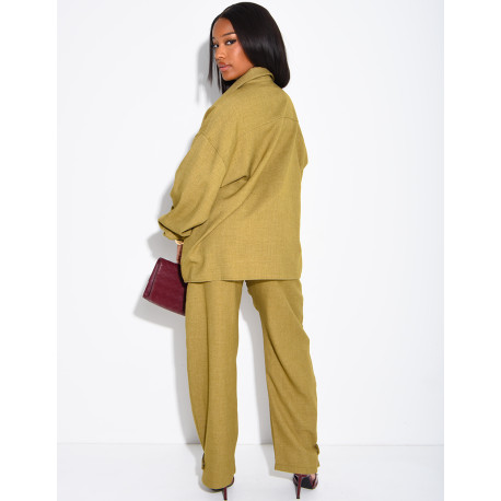 Ensemble en laine chemise oversize et pantalon ballon