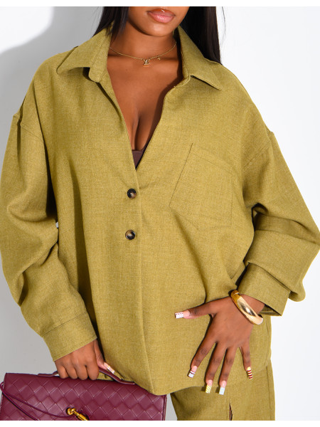 Ensemble en laine chemise oversize et pantalon ballon