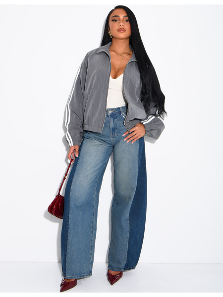 Striped jacket with shoulder stripes