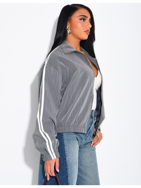 Striped jacket with shoulder stripes