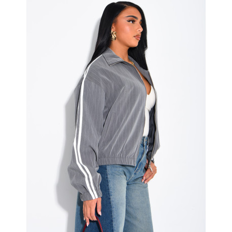 Striped jacket with shoulder stripes