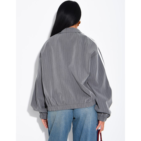 Striped jacket with shoulder stripes