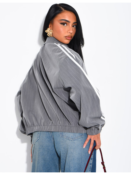 Striped jacket with shoulder stripes
