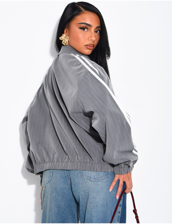 Striped jacket with shoulder stripes