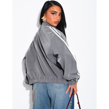 Striped jacket with shoulder stripes