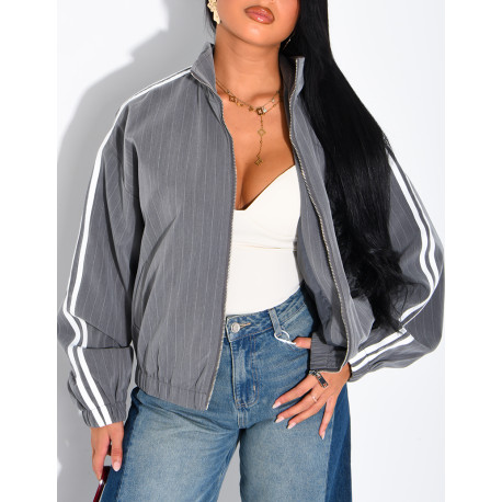 Striped jacket with shoulder stripes