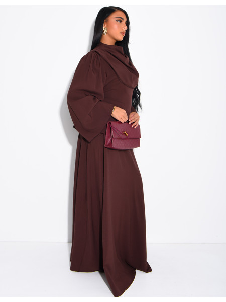 Ensemble jupe longue et top à col drapé