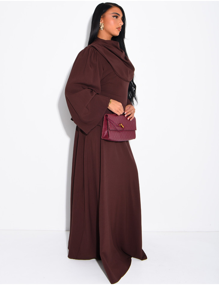 Ensemble jupe longue et top à col drapé