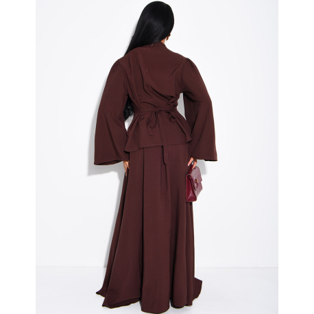 Ensemble jupe longue et top à col drapé